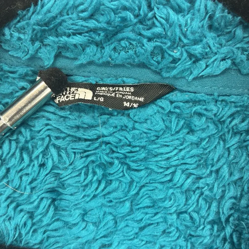 The North Face Osito Fleece Jacket Girls L 14/16 Blue Full Zip High Pile
